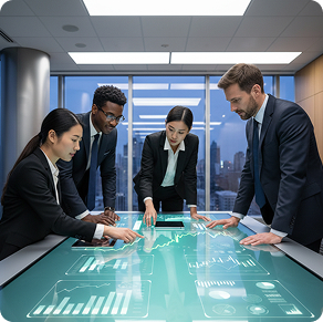 Logistics team reviewing cargo plans